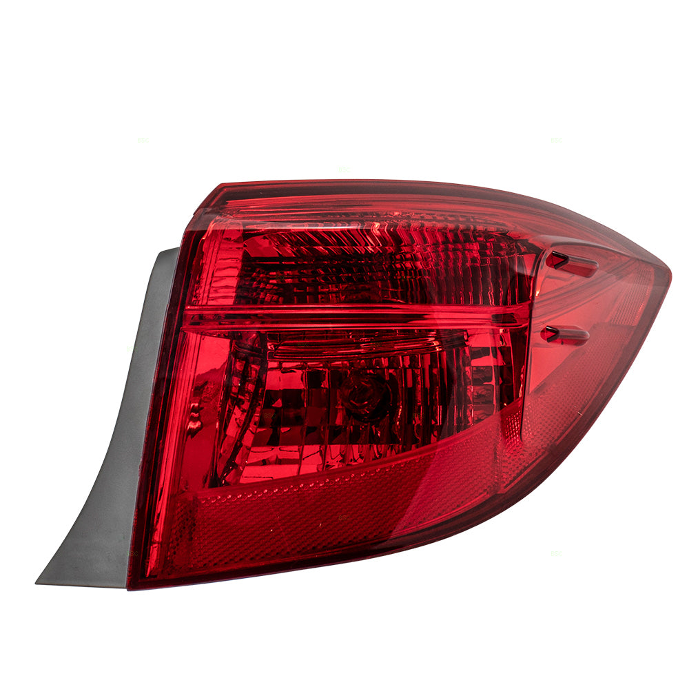 Brock Replacement Passengers Tail Light Red w/ Reverse LED Lamp Right Compatible with 17-19 Corolla 8155002B10