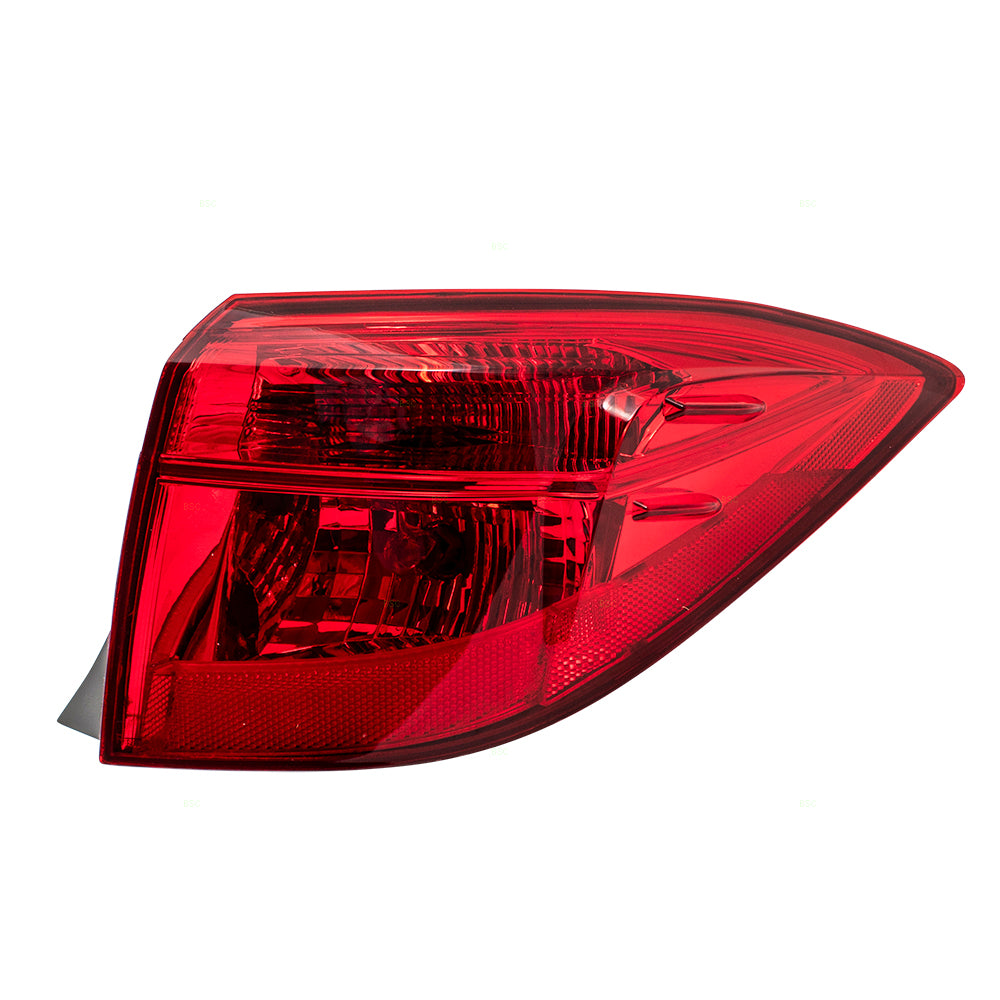Brock Replacement Passengers Tail Light Red w/ Reverse LED Lamp Right Compatible with 17-19 Corolla 8155002B10