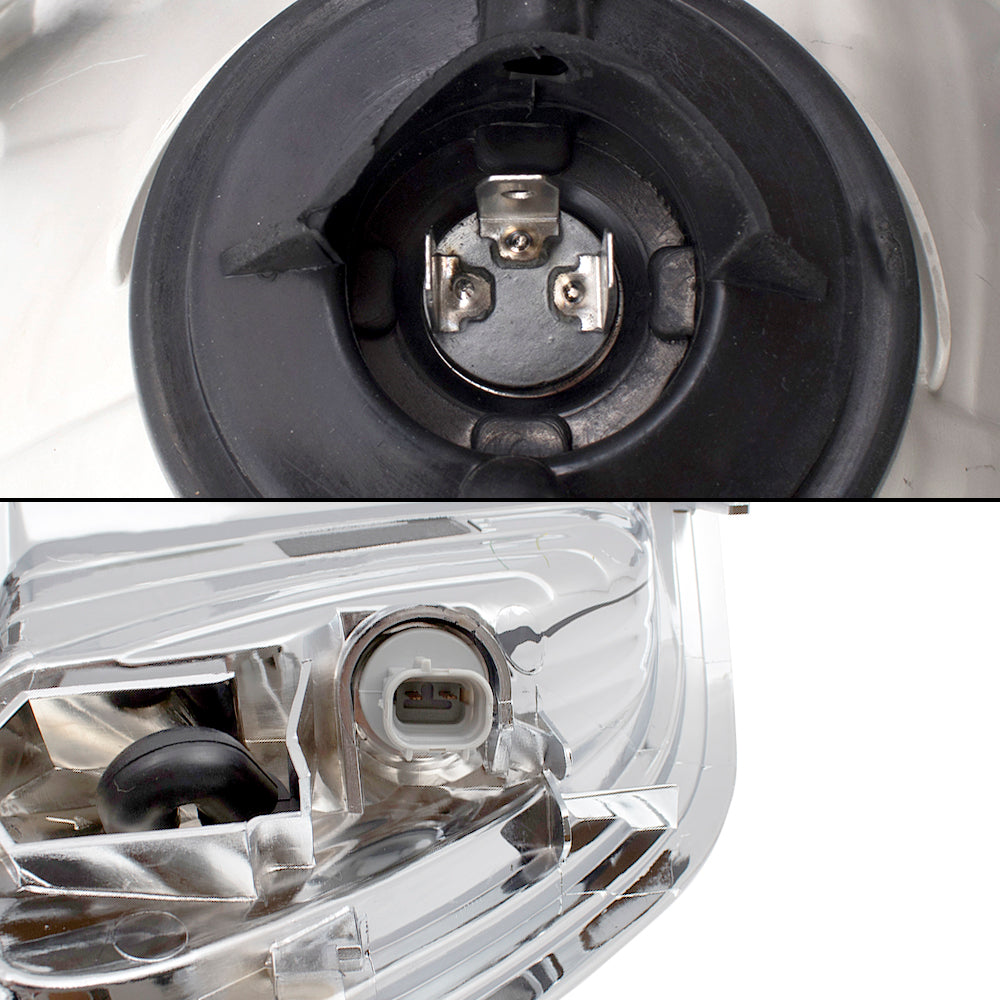 Brock Replacement 4 Piece Set Halogen Headlights w/ Park Signal Corner Marker Lamps w/ Chrome Bezels Compatible with 01-04 Tacoma Pickup Truck