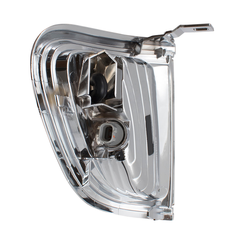 Brock Replacement Drivers Park Signal Corner Marker Light Lamp w/ Chrome Trim Compatible with 2001-2004 Tacoma Pickup Truck 8162004080