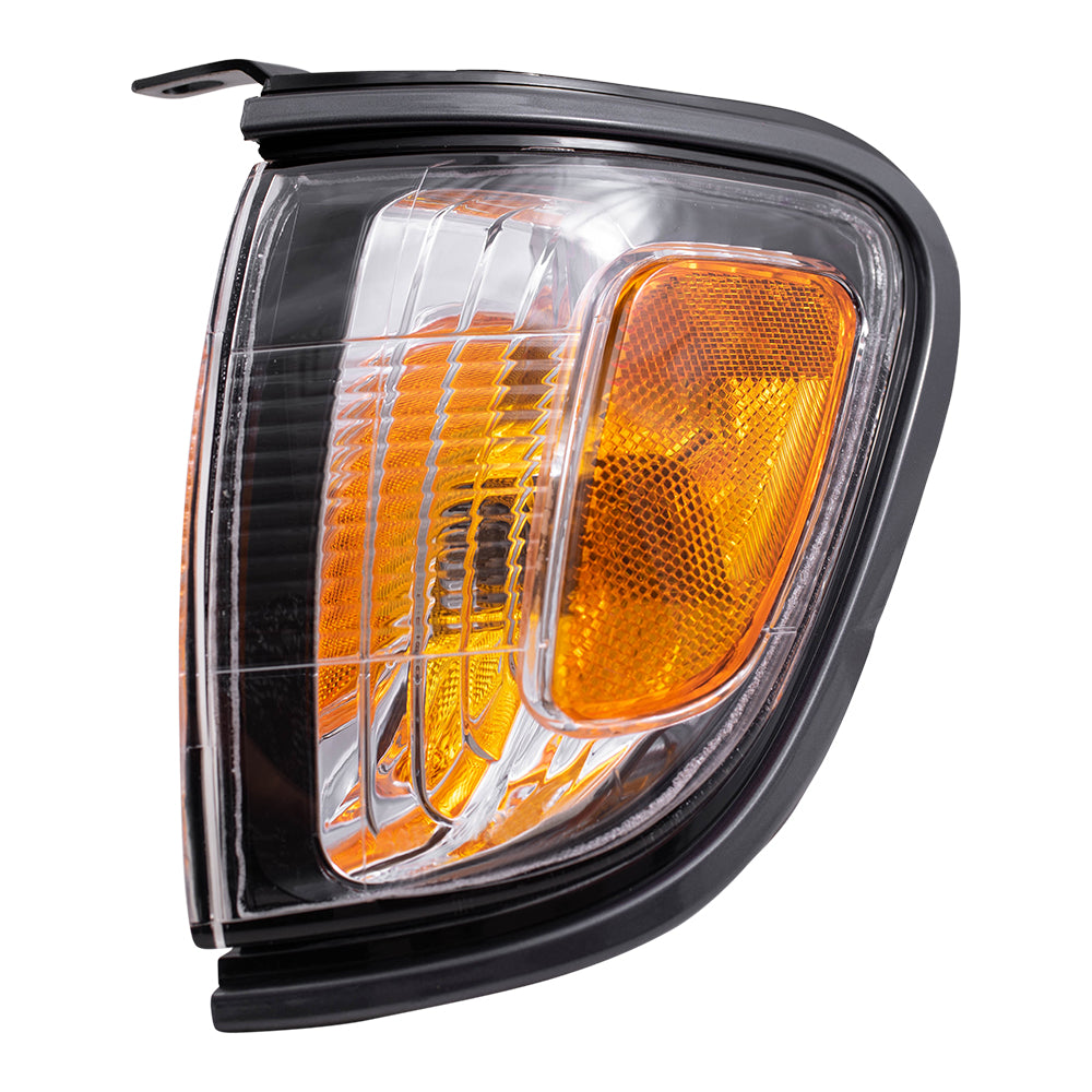 Brock Replacement Set Driver and Passenger Park Signal Corner Marker Lights with Grey Trim Compatible with 2001-2004 Tacoma Pickup Truck 8162004070 8161004070
