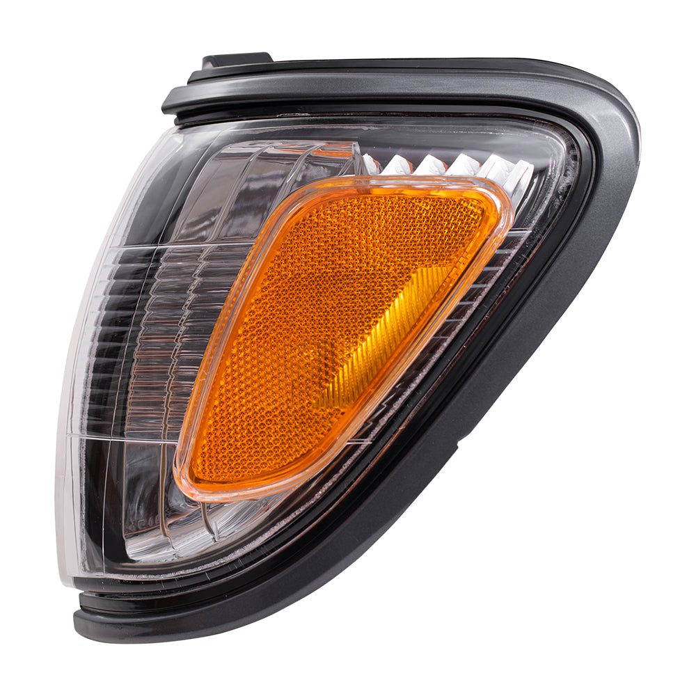 Brock Replacement Set Driver and Passenger Park Signal Corner Marker Lights with Grey Trim Compatible with 2001-2004 Tacoma Pickup Truck 8162004070 8161004070
