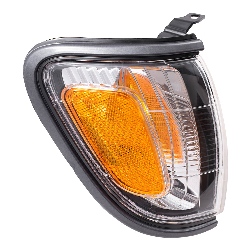 Brock Replacement Passengers Park Signal Corner Marker Light Lamp with Grey Trim Compatible with 01-04 Pickup Truck 8161004070