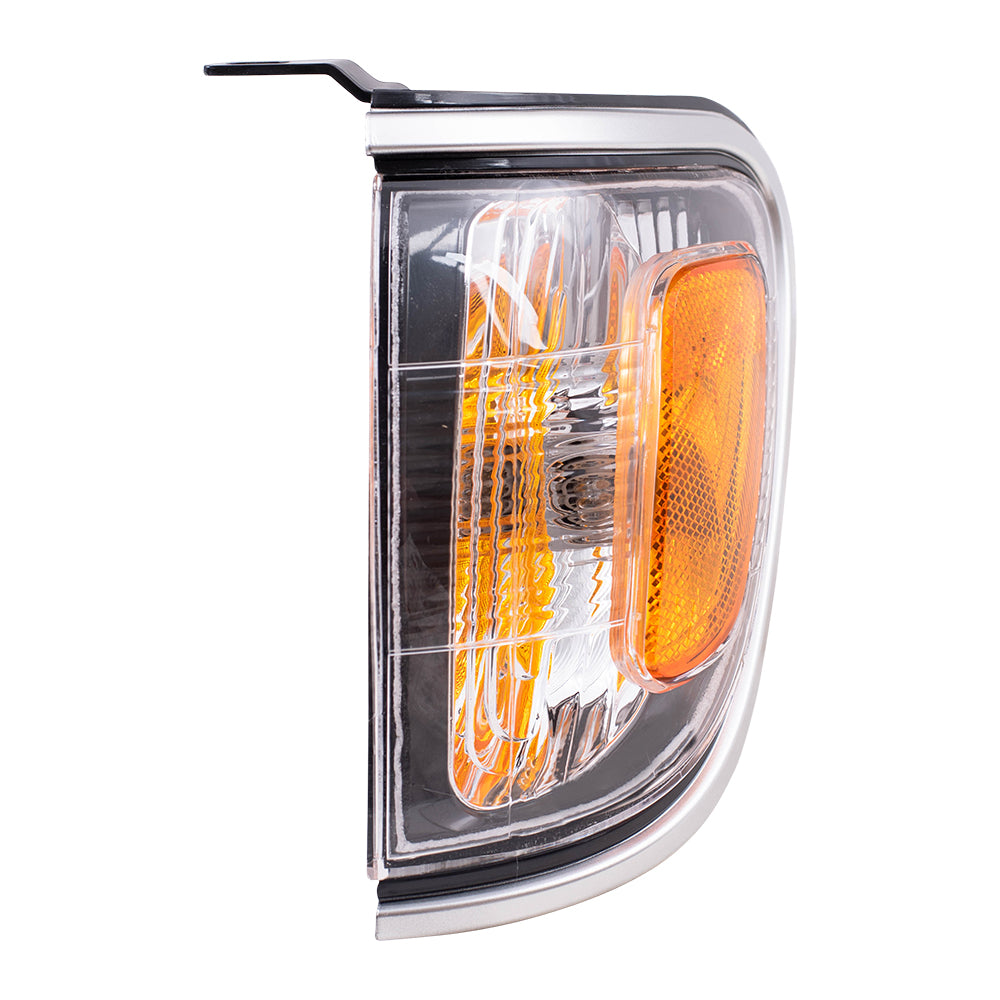 Fits Toyota Tacoma Truck 01-04 Drivers Corner Signal Marker Light - Silver Trim