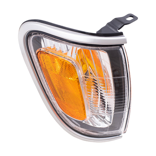 Brock Replacement Passengers Park Signal Corner Marker Light Lamp with Silver Trim Compatible with 2001-2004 Tacoma Pickup Truck 8161004090B0