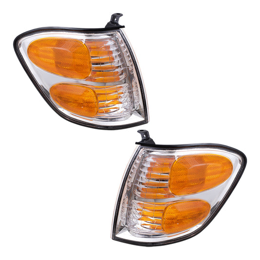 Brock Replacement Driver and Passenger Side Signal Light Assemblies Compatible with 2001-2004 Sequoia & 2004 Tundra Double Cab