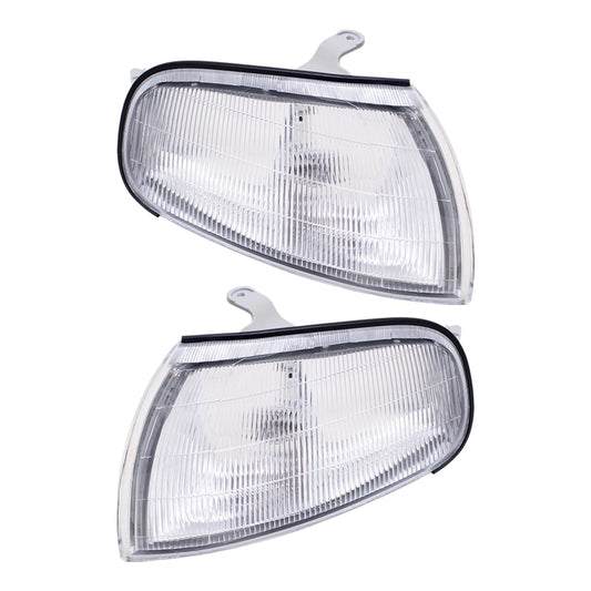 Brock Replacement Driver and Passenger Park Signal Corner Marker Lights Lamps Compatible with 92-94 Camry 8162006010 8161006010