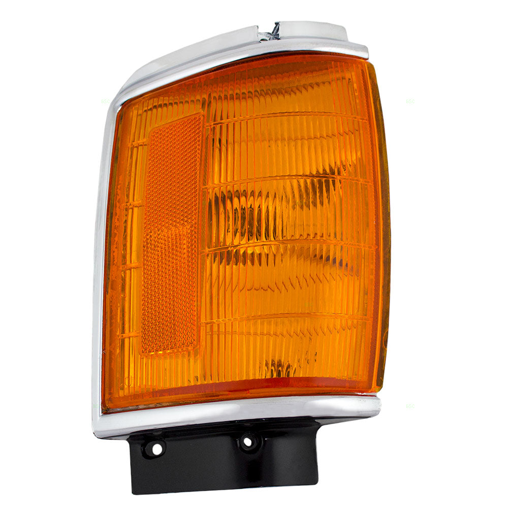 Brock Replacement Passengers Park Signal Corner Marker Light Lamp with Chrome Trim Compatible with 1987-1989 4Runner & 1987-1988 4-Wheel Drive Pickup Truck 8161089168