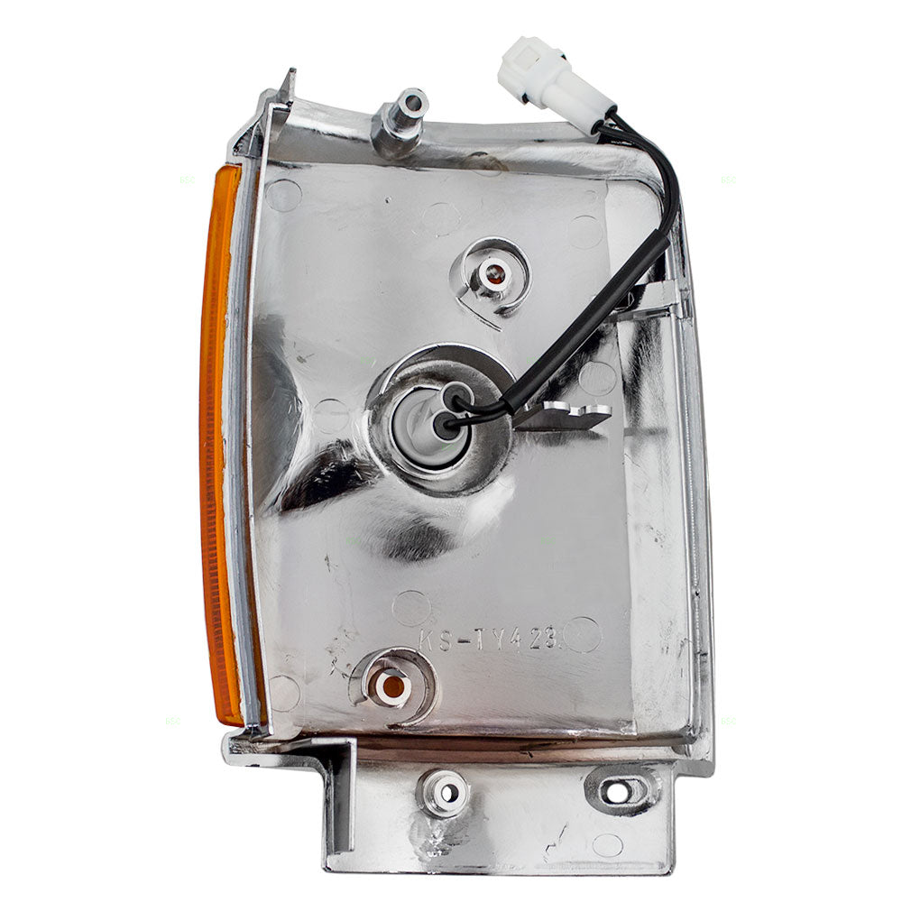 Brock Replacement Passengers Park Signal Corner Marker Light Lamp with Chrome Trim Compatible with 1987-1989 4Runner & 1987-1988 4-Wheel Drive Pickup Truck 8161089168
