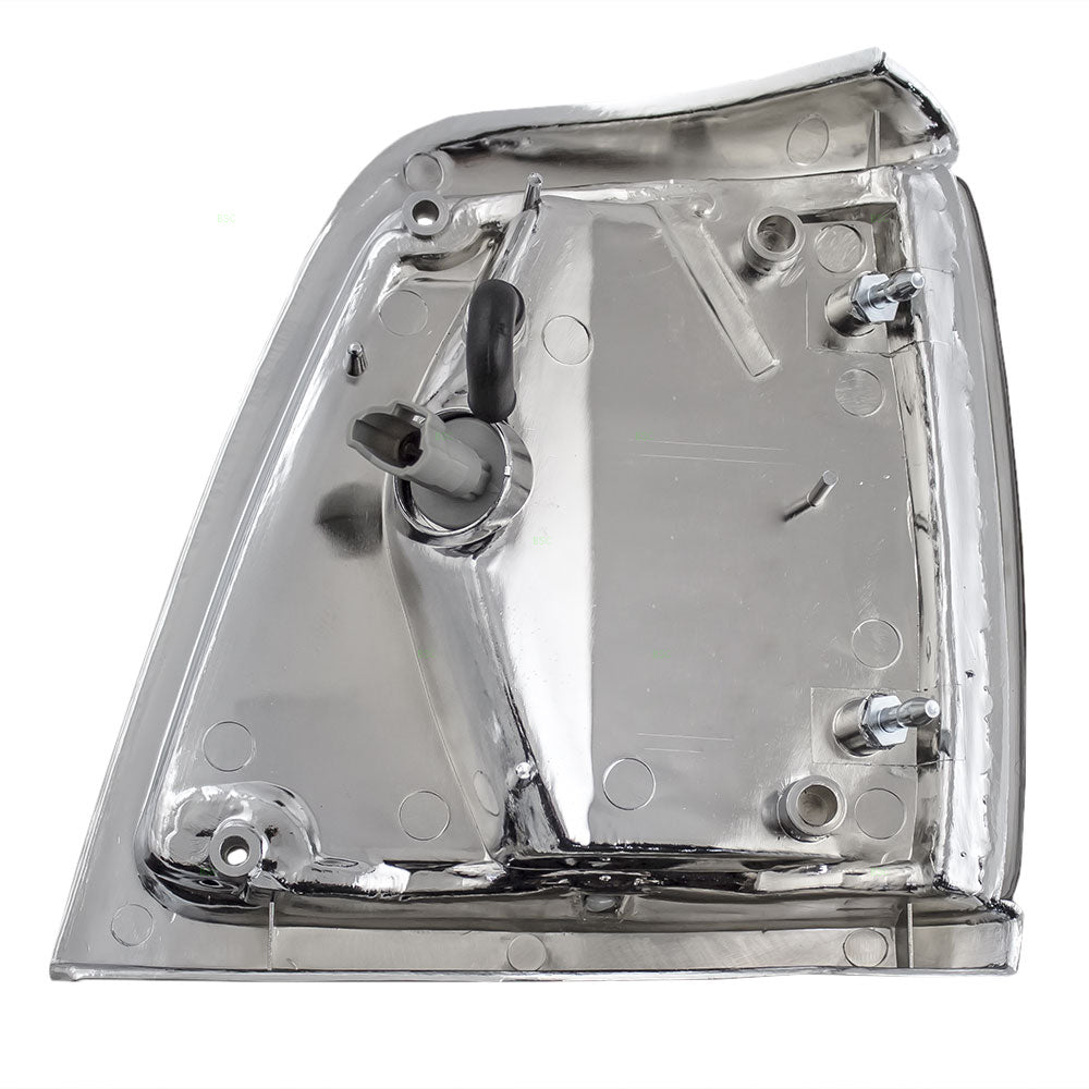 Brock Replacement Drivers Park Signal Corner Marker Light Lamp with Chrome Trim Compatible with 1992-1995 Pickup Truck 8162035100