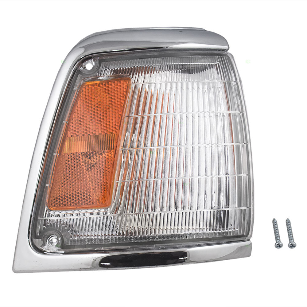 Fits Toyota Pickup Truck 92-95 Passengers Corner Signal Marker Light Chrome Trim