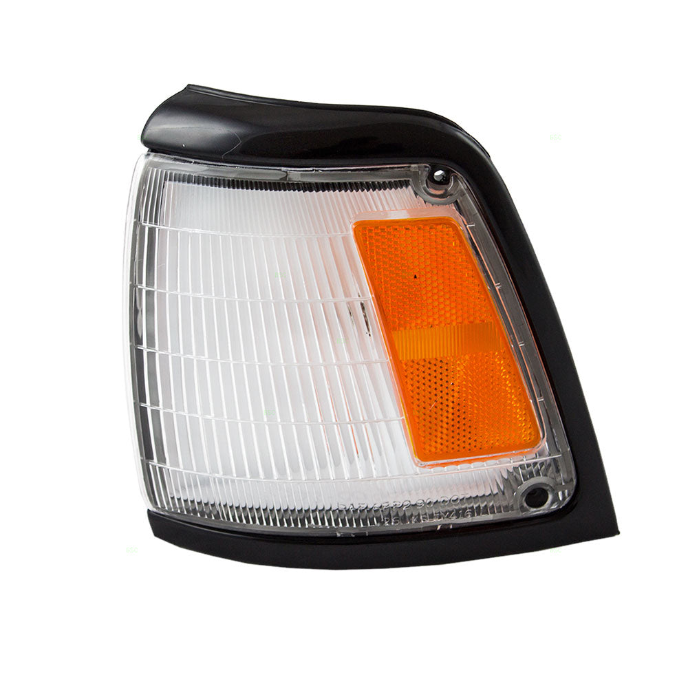Brock Replacement Drivers Park Signal Corner Marker Light Lamp with Black Trim Compatible with 1992-1995 2-Wheel Drive Pickup Truck 8162035080