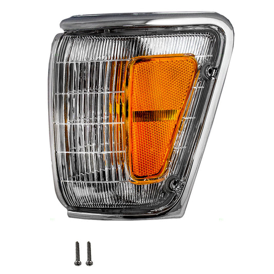 Fits Toyota Pickup Truck 4Runner Drivers Park Clearance Light Lamp - Chrome Trim