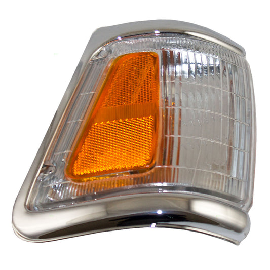 Fits Toyota Pickup Truck 92-95 Drivers Corner Signal Marker Light - Chrome Trim