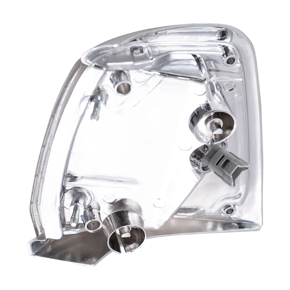 Brock Replacement Driver and Passenger Park Signal Corner Marker Lights Lamps with Chrome Trim Compatible with 89-91 Pickup Truck 8162089177 8161089177