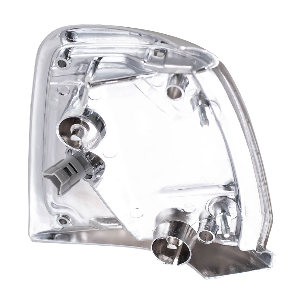 Brock Replacement Drivers Park Signal Corner Marker Light Lamp with Chrome Trim Compatible with 89-91 Pickup Truck 8162089177