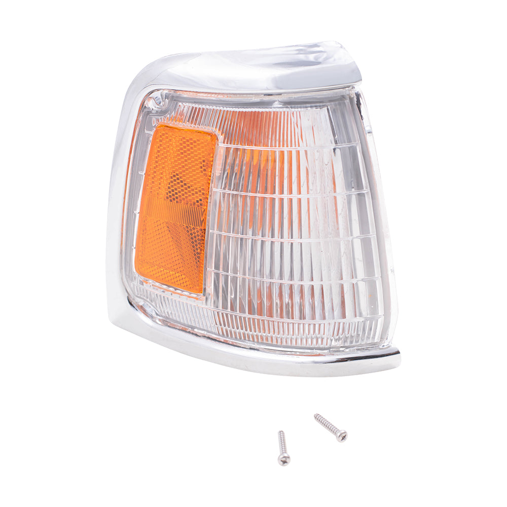 Fits Toyota Pickup Truck 89-91 Passenger Corner Signal Marker Lamp - Chrome Trim
