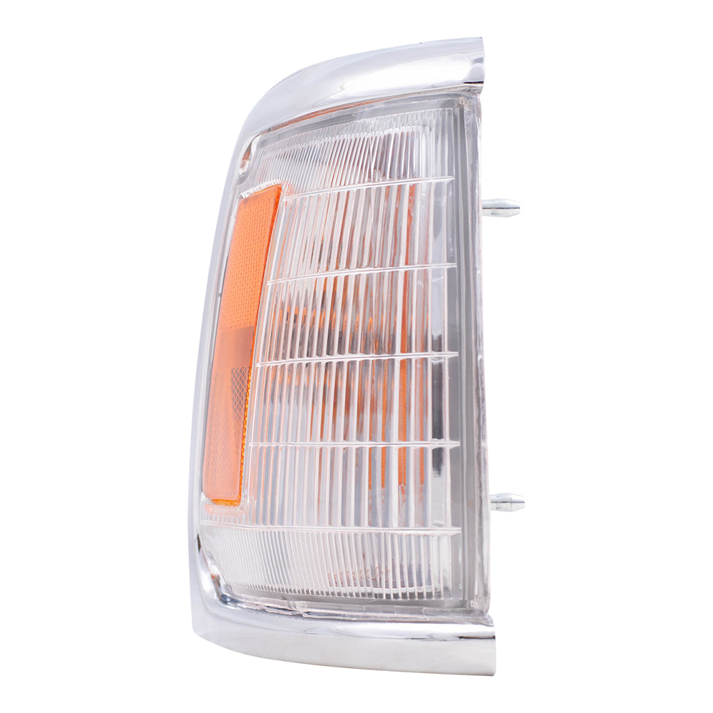Fits Toyota Pickup Truck 89-91 Passenger Corner Signal Marker Lamp - Chrome Trim