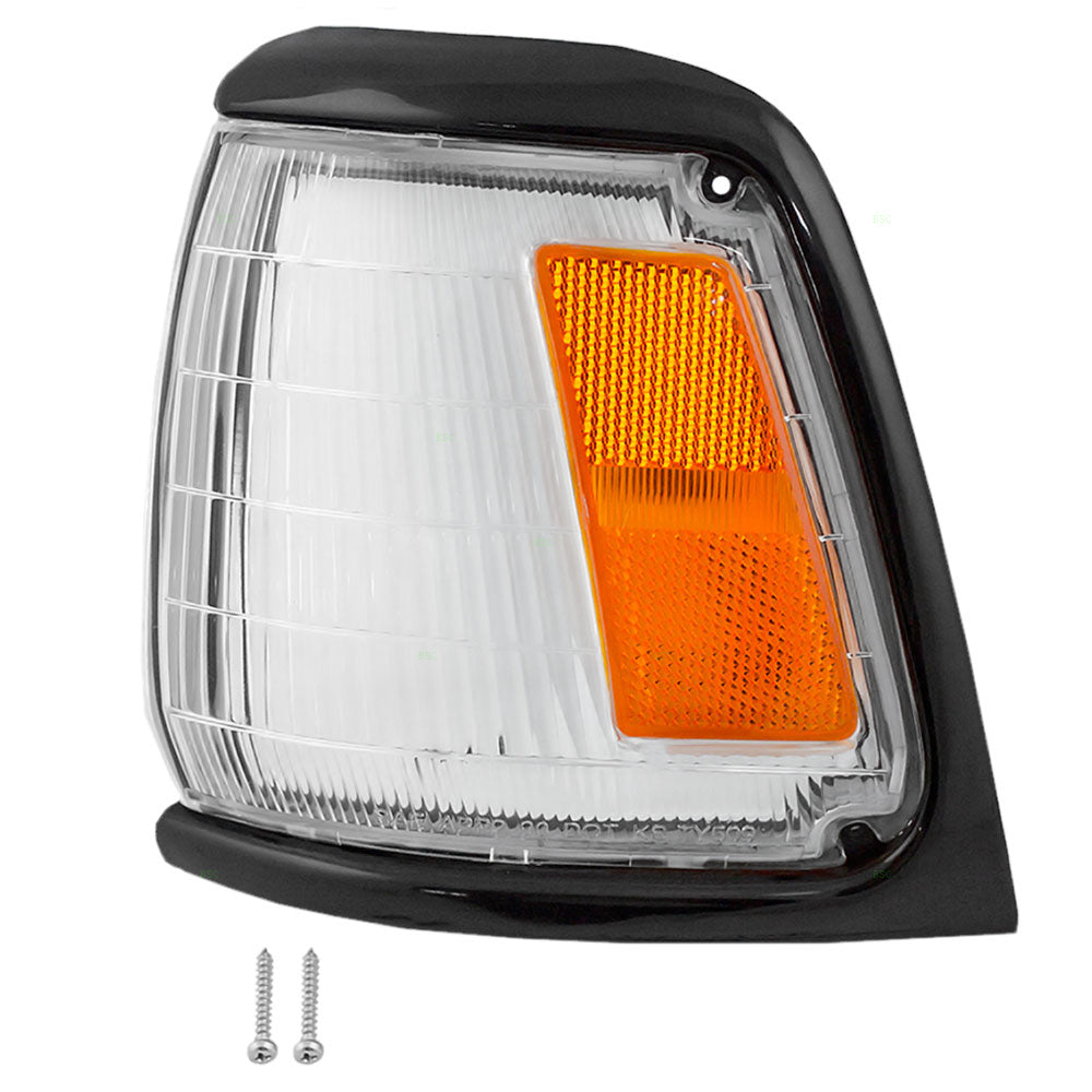 Brock Replacement Drivers Park Signal Corner Marker Light Lamp with Paint-to-Match Trim Compatible with 1989-1991 2-Wheel Drive Pickup Truck 81620-89175