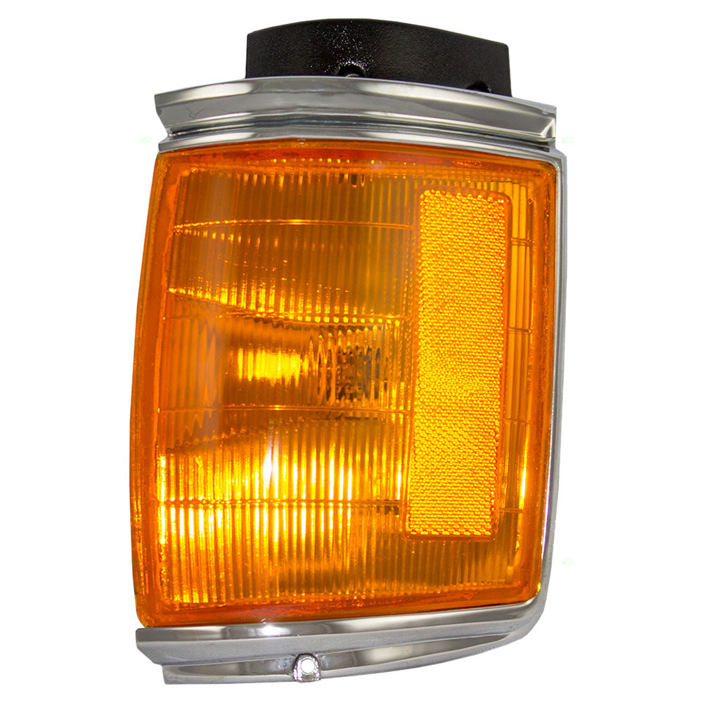 Brock Replacement Passengers Park Clearance Light Lamp with Chrome Trim Compatible with 1987-1988 2-Wheel Drive Pickup Truck 8161089164