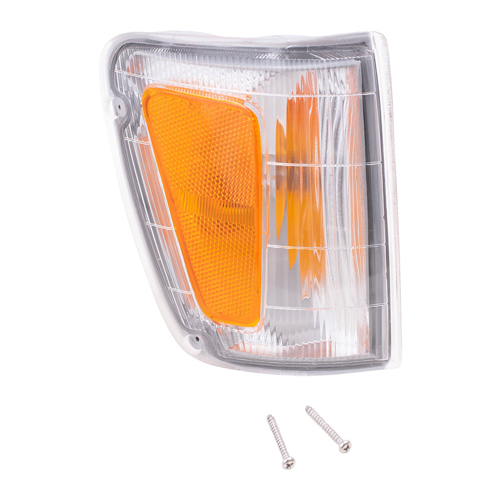 Brock Replacement Passengers Park Signal Corner Marker Light Fender Mounted Lens Compatible with 1993-1998 T100 Pickup Truck 8161034010