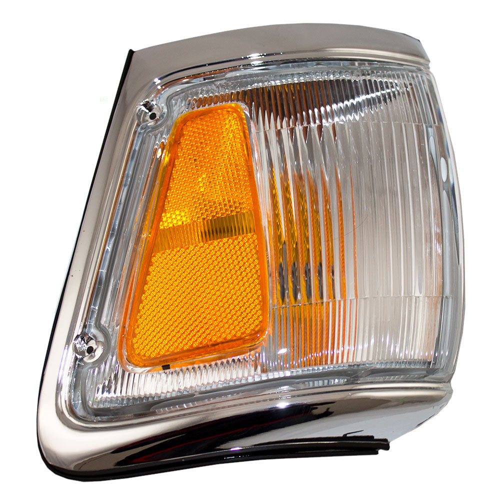 Brock Replacement Drivers Park Clearance Light Lamp with Chrome Trim Compatible with 92-95 4 Runner 8162035201