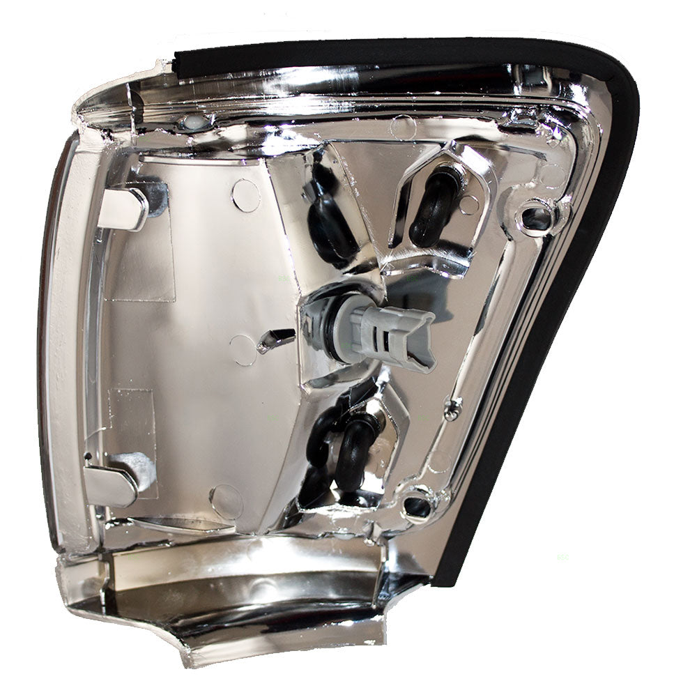 Brock Replacement Passengers Park Clearance Light Lamp with Chrome Trim Compatible with 92-95 Pickup Truck 8161035201