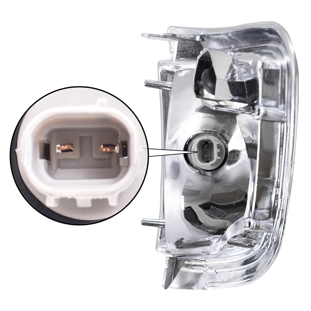 Brock Replacement Set Driver and Passenger Park Signal Side Marker Lights with Chrome Trim Compatible with 1995-1996 2-Wheel Pickup Truck 81620-04020 81610-04020