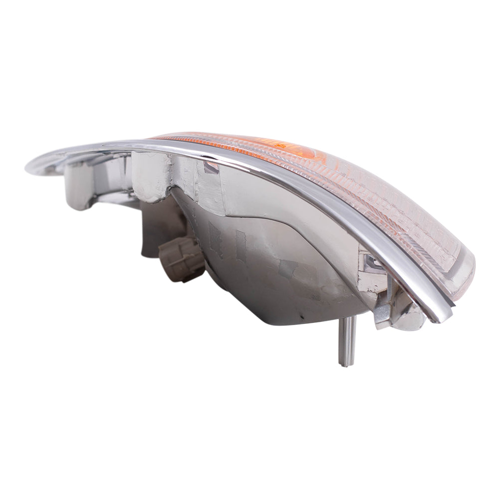 Brock Replacement Set Driver and Passenger Park Signal Side Marker Lights with Chrome Trim Compatible with 1995-1996 2-Wheel Pickup Truck 81620-04020 81610-04020