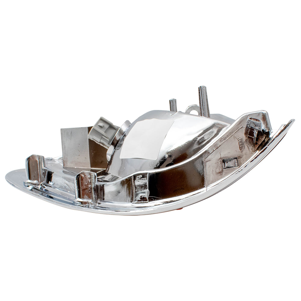Brock Replacement Driver and Passenger Park Signal Corner Marker Lights Lamps with Chrome Trim Compatible with 1995-1997 Pickup Truck 8162004040 8161004040