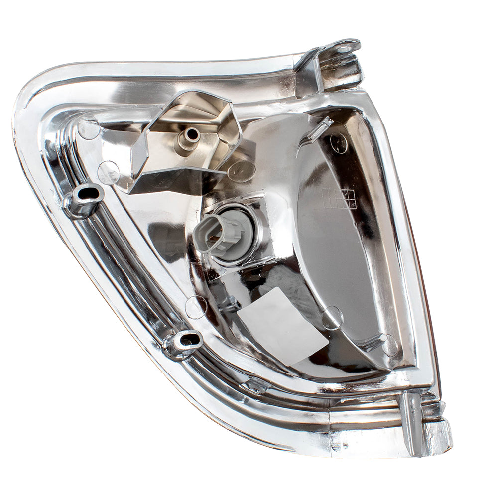 Brock Replacement Driver and Passenger Park Signal Corner Marker Lights Lamps with Chrome Trim Compatible with 1995-1997 Pickup Truck 8162004040 8161004040