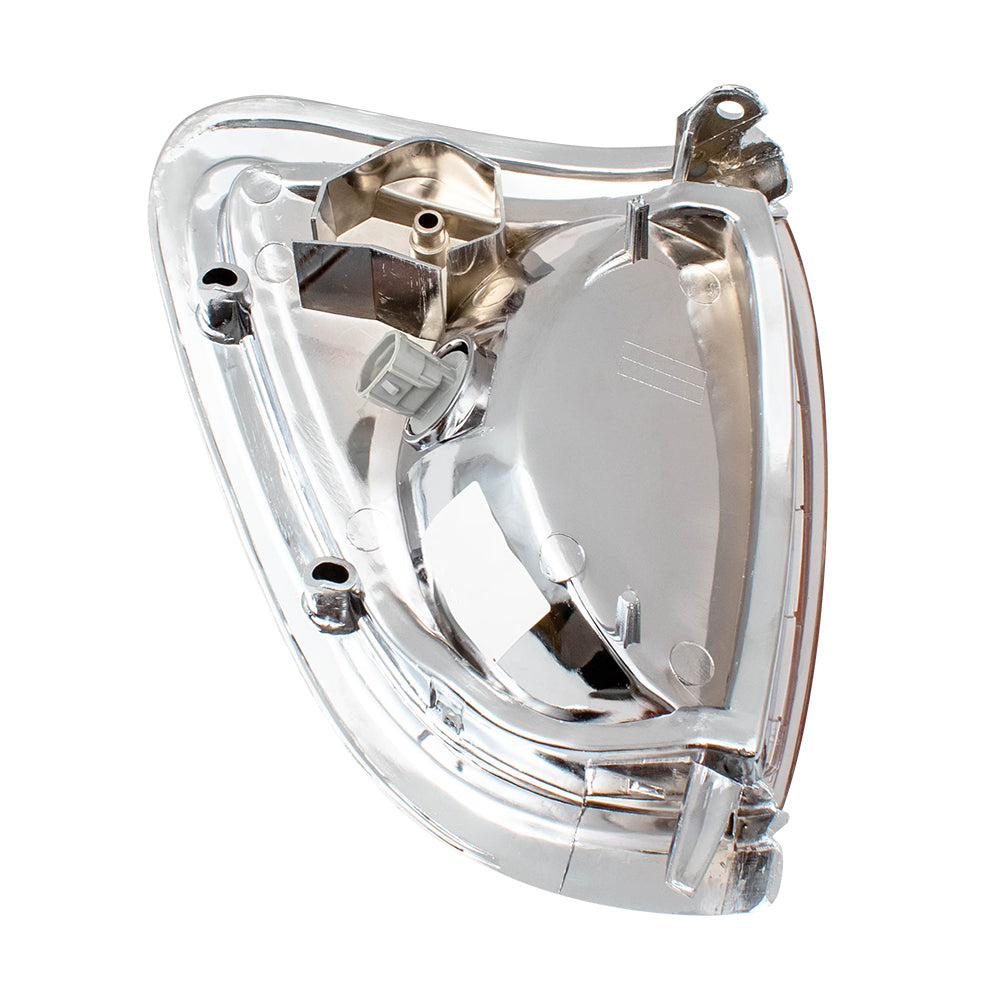 Brock Replacement Drivers Park Signal Corner Marker Light Lamp with Chrome Trim Compatible with 95-97 Pickup Truck 8162004040