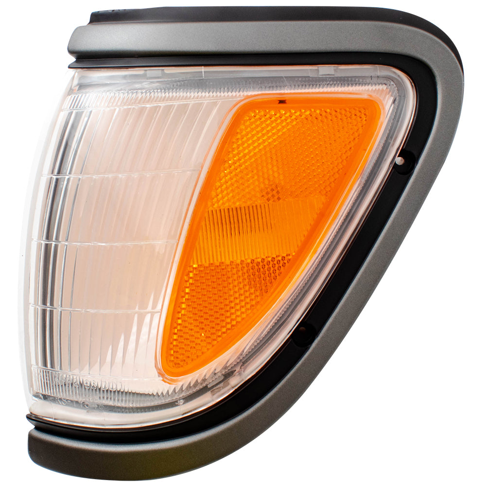 Brock Replacement Set Driver and Passenger Park Signal Side Marker Lights with Black Trim Compatible with 1995-1997 Tacoma 4-Wheel Drive Pickup Truck 8162004030 8161004030