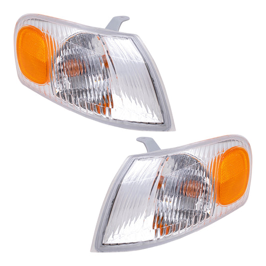 Brock Replacement Set Driver and Passenger Park Signal Corner Marker Lights Lamps Compatible with 1998-2000 Corolla 81520-02040 81510-02040