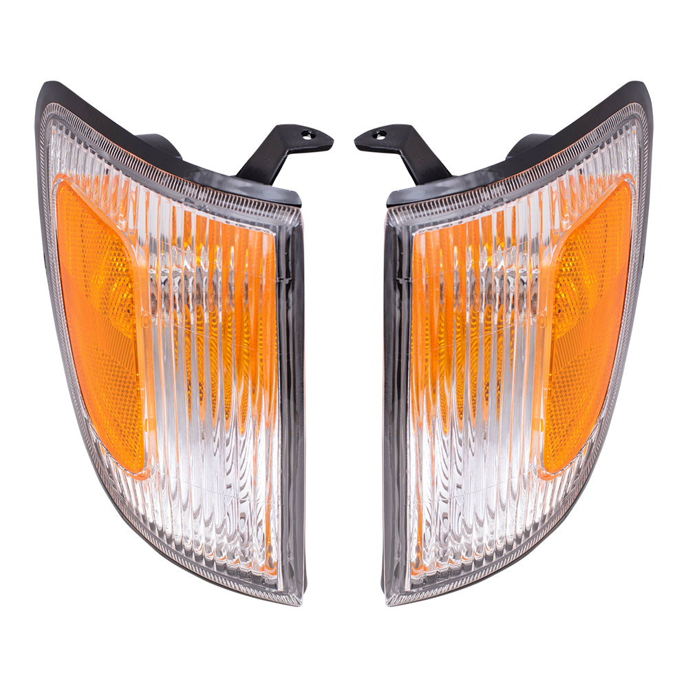 Brock Replacement Set Driver and Passenger Park Signal Side Marker Lights Lamps Compatible with 1997-2000 Tacoma 2-Wheel Drive Pickup Truck 81620-04050 81610-04050