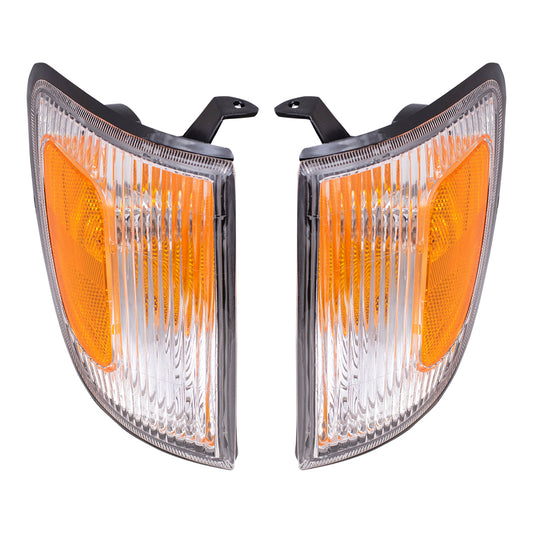 Brock Replacement Set Driver and Passenger Park Signal Side Marker Lights Lamps Compatible with 1997-2000 Tacoma 2-Wheel Drive Pickup Truck 81620-04050 81610-04050