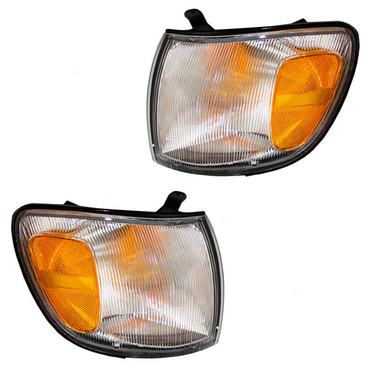 Brock Replacement Driver and Passenger Park Signal Corner Marker Lights Lamps Lenses Compatible with 1998-2000 Van 8152008010 8151008010