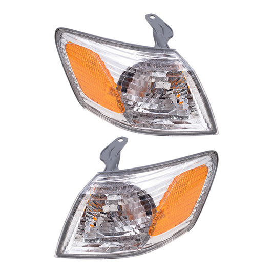 Brock Replacement Set Driver and Passenger Park Signal Corner Marker Lights Lamps Compatible with 2000-2001 Camry 81520-AA020 81510-AA020