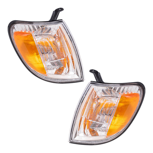 Brock Replacement Driver and Passenger Signal Corner Marker Lights Lamps Compatible with 2000-2004 Pickup Truck 815200C010 815100C010