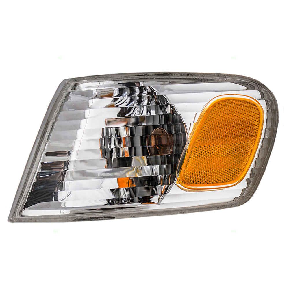 Brock Replacement Drivers Park Signal Corner Marker Light Lamp Amber and Clear Lens Compatible with 01-02 Corolla 8152002070