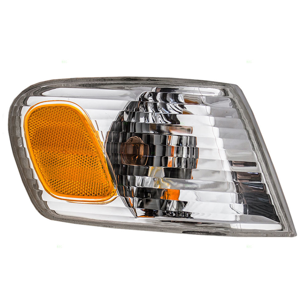 Brock Replacement Passengers Park Signal Corner Marker Light Lamp Amber and Clear Lens Compatible with 01-02 Corolla 8151002070