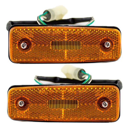 Brock Replacement Set Driver and Passenger Signal Side Marker Lights Compatible with 79-83 Celica Land Cruiser Supra Tercel & Pickup Truck 8174014110 8173014110