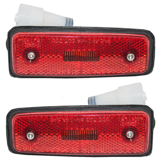 Brock Replacement Driver and Passenger Rear Signal Side Marker Lights Lamps Compatible with 82-83 Pickup Truck 81760-39095 81750-39105