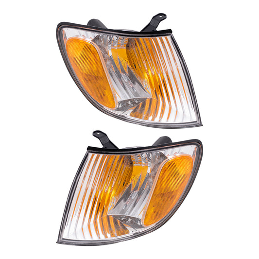 Brock Replacement Set Driver and Passenger Park Signal Corner Marker Lights Lamps Compatible with 2001-2003 Sienna Van 81520-08020 81510-08020