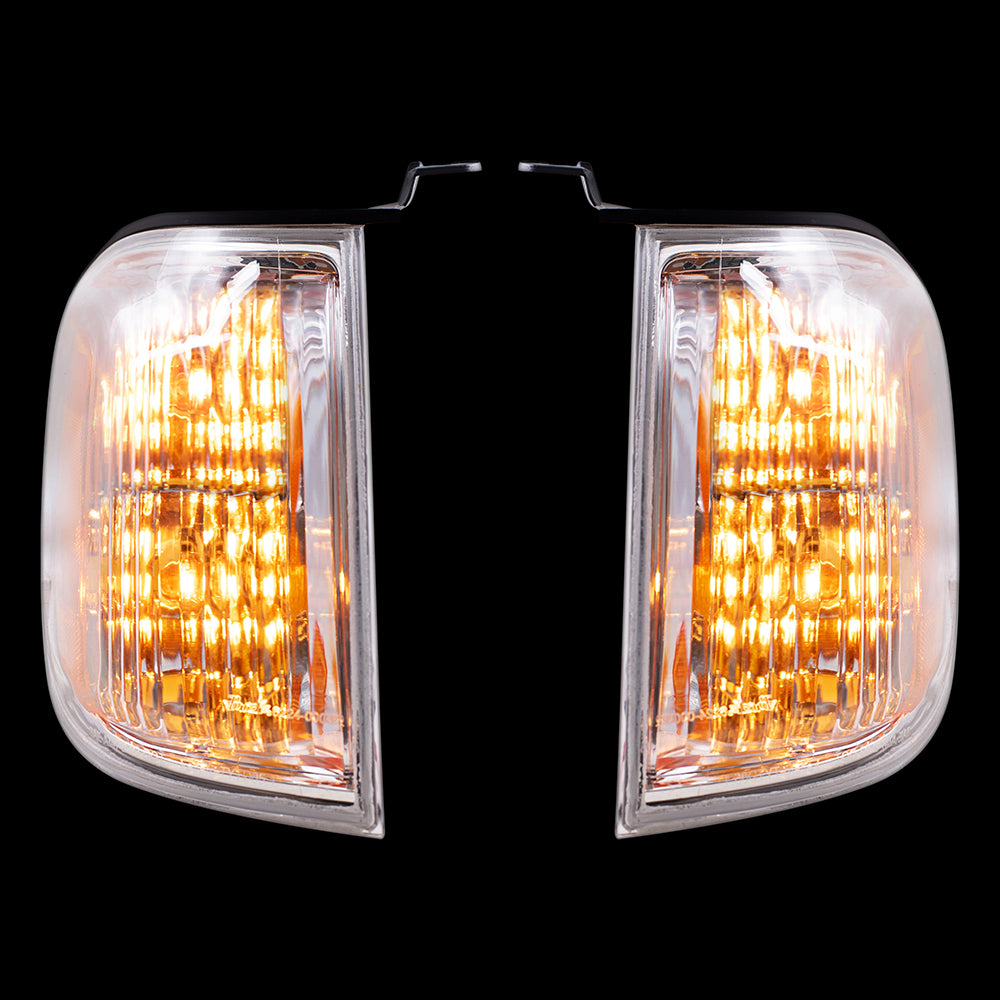 Brock Replacement Driver and Passenger Side Signal Light Assemblies Set Compatible with 2005-2007 Toyota Sequoia