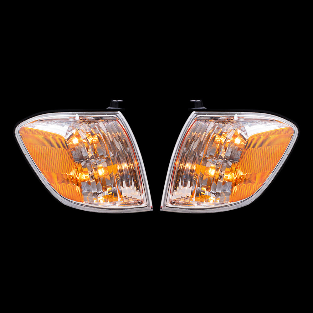 Brock Replacement Driver and Passenger Side Signal Light Assemblies Set Compatible with 2005-2007 Toyota Sequoia