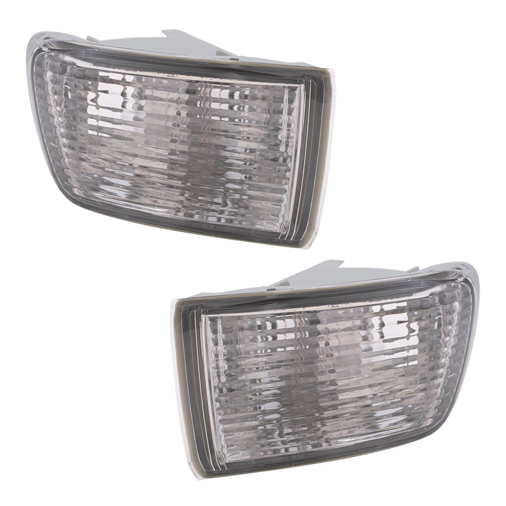 Brock Replacement Set Driver and Passenger Park Signal Front Marker Lights Lamps Compatible with 2003-2005 4Runner 8152135391 8151135401