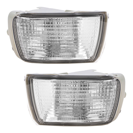 Brock Replacement Set Driver and Passenger Park Signal Front Marker Lights Lamps Compatible with 2003-2005 4Runner 81521-35401 81511-35411