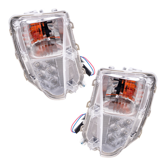 Brock Replacement Pair Set Turn Signal Lights Compatible with 2012-2015 Prius & Prius Plug-In Front w/ Daytime Running Lamps 81521-47060 81511-47060 8152147060 8151147060