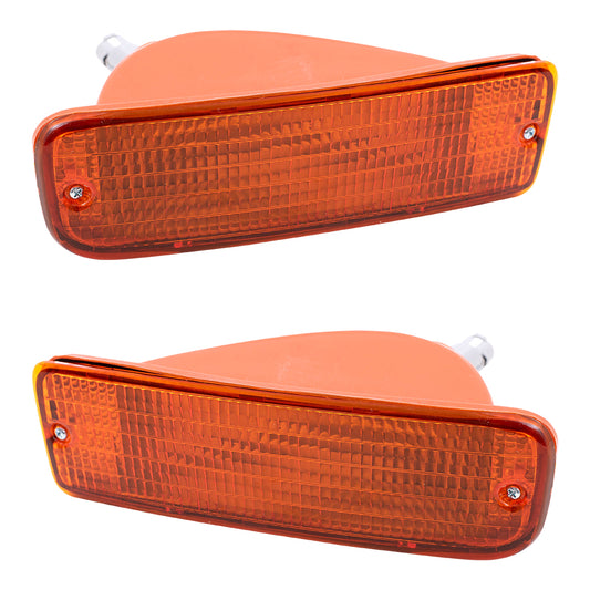 Brock Replacement Set Driver and Passenger Park Signal Front Marker Lights Compatible with 1996-1998 4Runner 8152035120 8151035120